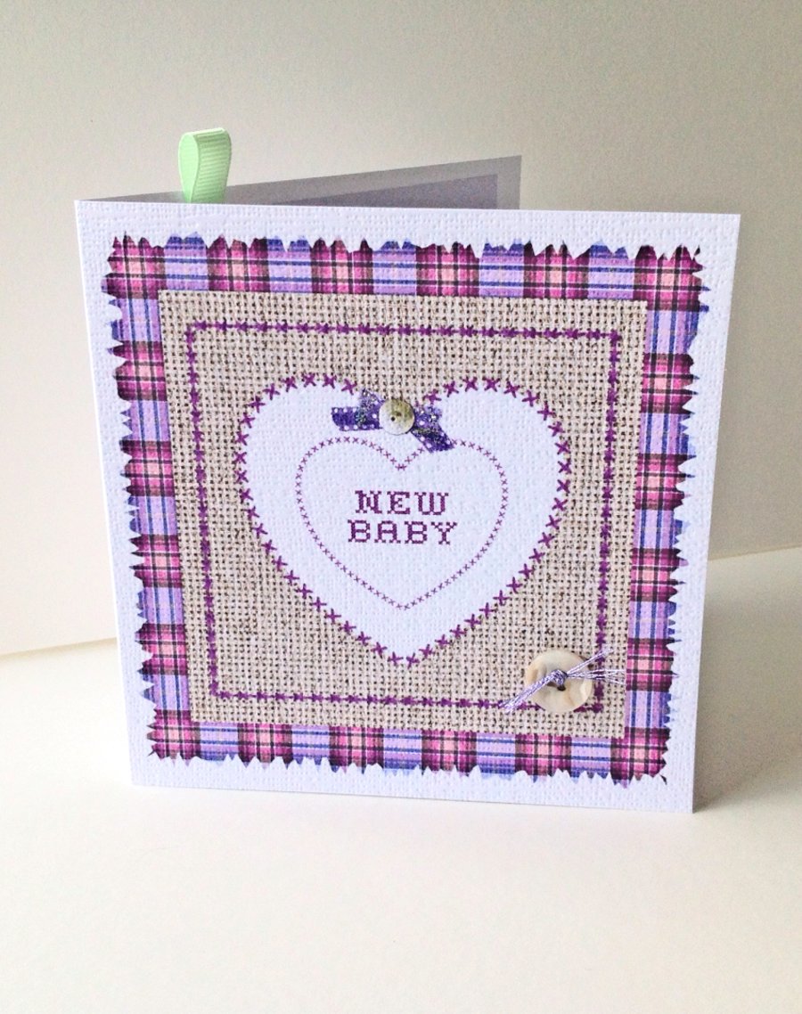 SALE Greeting Card,New Baby Card,Handmade Card