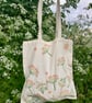 Block Printed Tote Bag Colourful Cow Parsley
