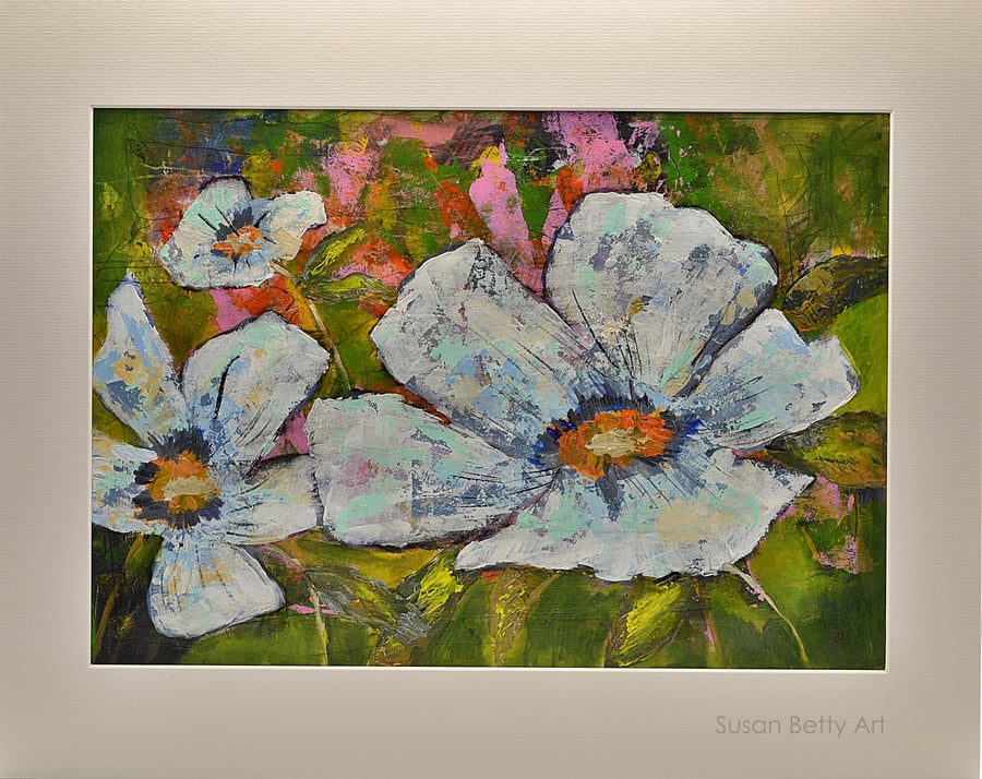Original Painting of Blue Poppies (20x16 inches)