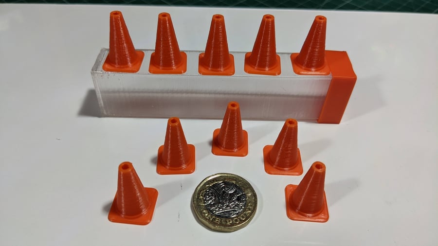 Model traffic cones with storage box
