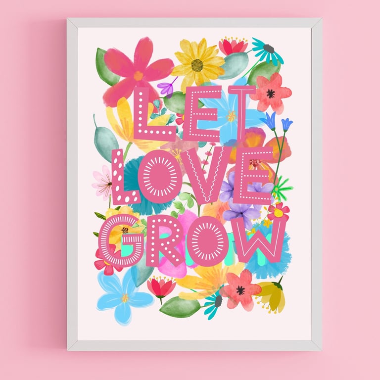 Exclusively Designed Love Print, Valentines,  Anniversary Gift, 3 Sizes