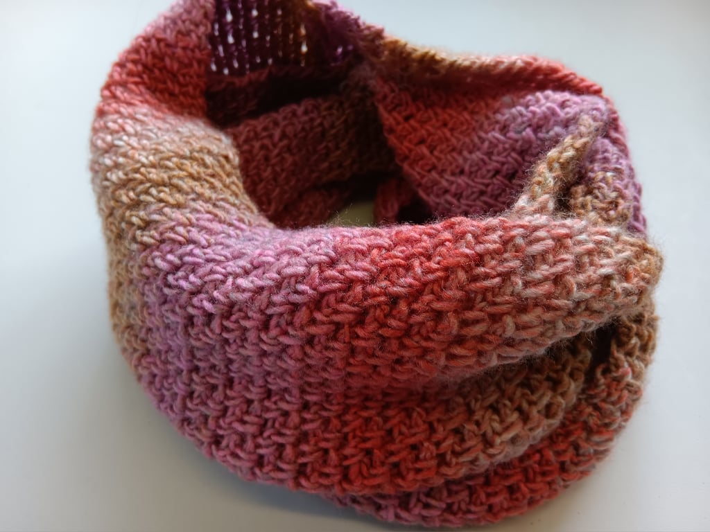Crochet Infinity Scarf (Dusk Sunset) - cosy and stylish!