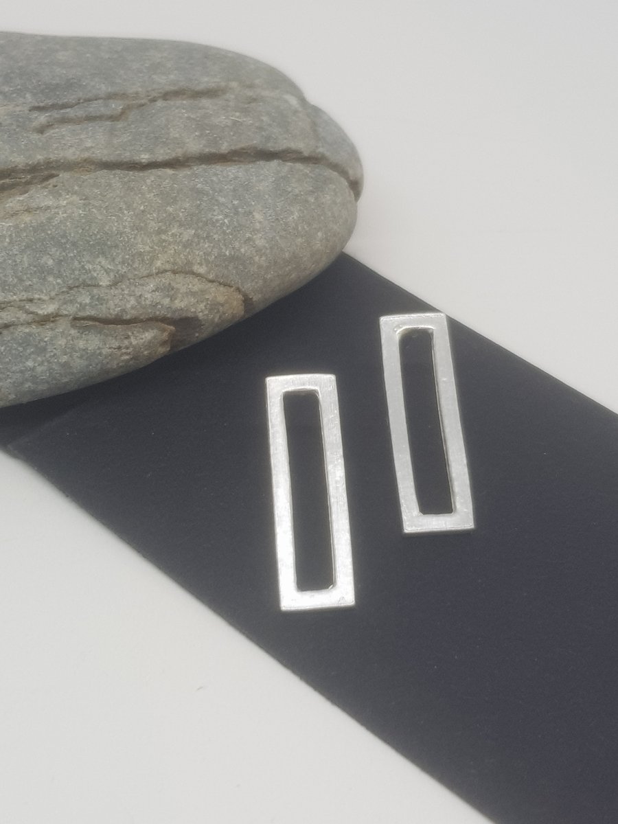 Suma by Fedha - simple sterling silver geometric studs