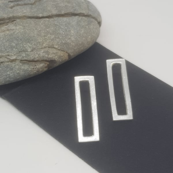 Suma by Fedha - simple sterling silver geometric studs