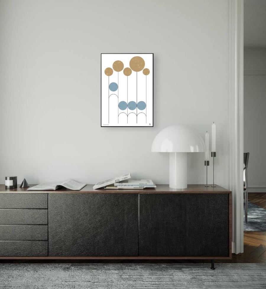 Mid-Century Modern Art Print Abstract Geometric Wall Decor