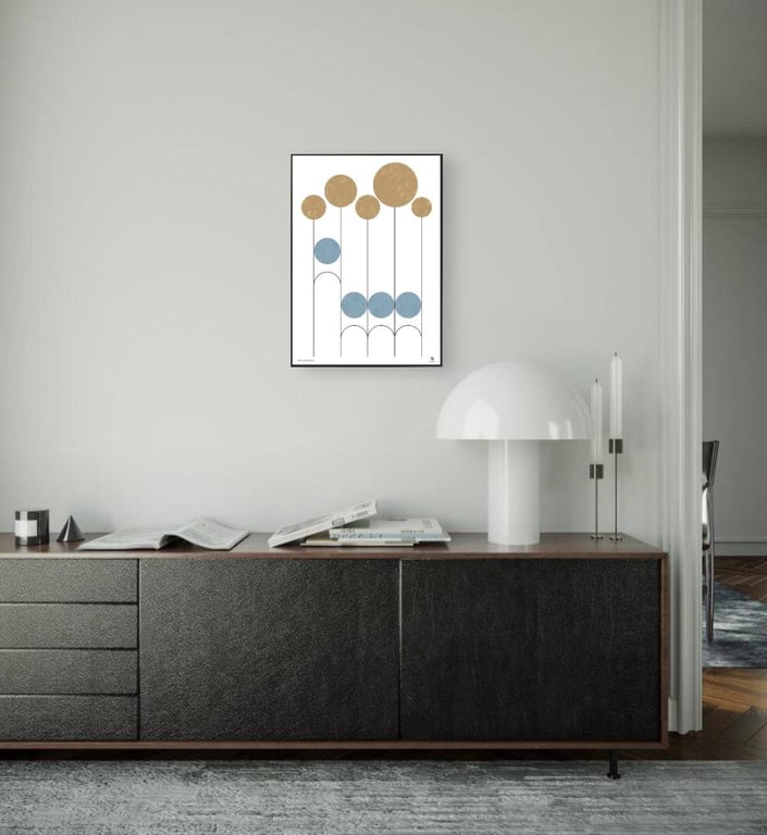 Mid-Century Modern Art Print Abstract Geometric Wall Decor