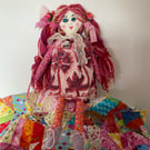 Handmade Fairy Rag Doll pink 