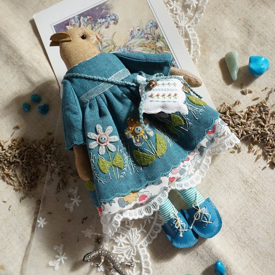 Danica, A Harvest Mouse in a Spring Meadow Button Dress