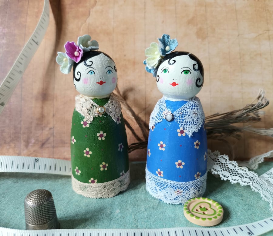 Victorian style peg doll
