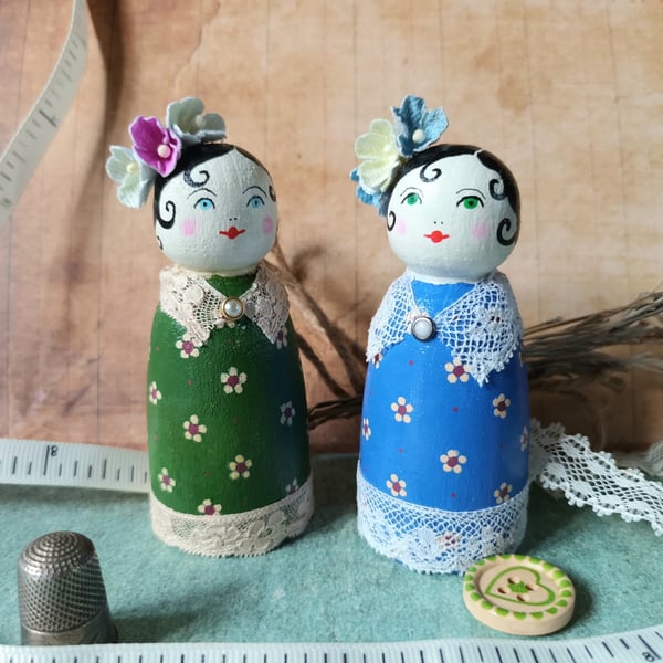 Victorian style peg doll