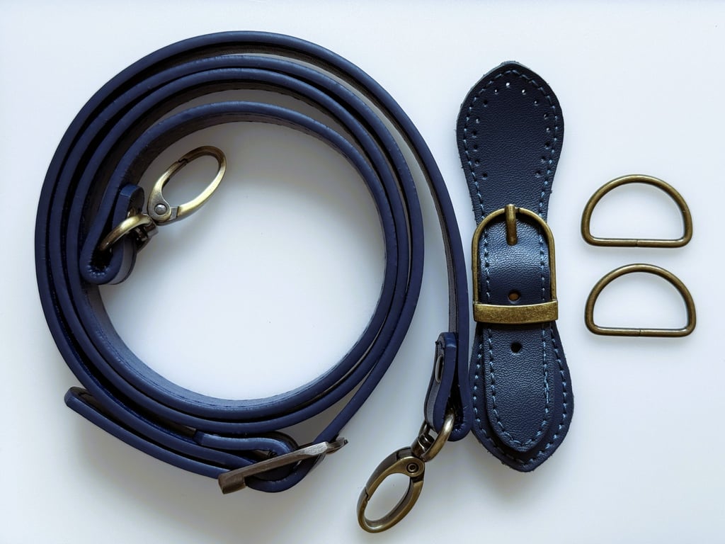 Blue Buckle Clasp & Strap Hardware Kit for Making a Felt Bag on a Ball