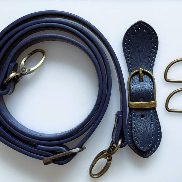 Blue Buckle Clasp & Strap Hardware Kit for Making a Felt Bag on a Ball