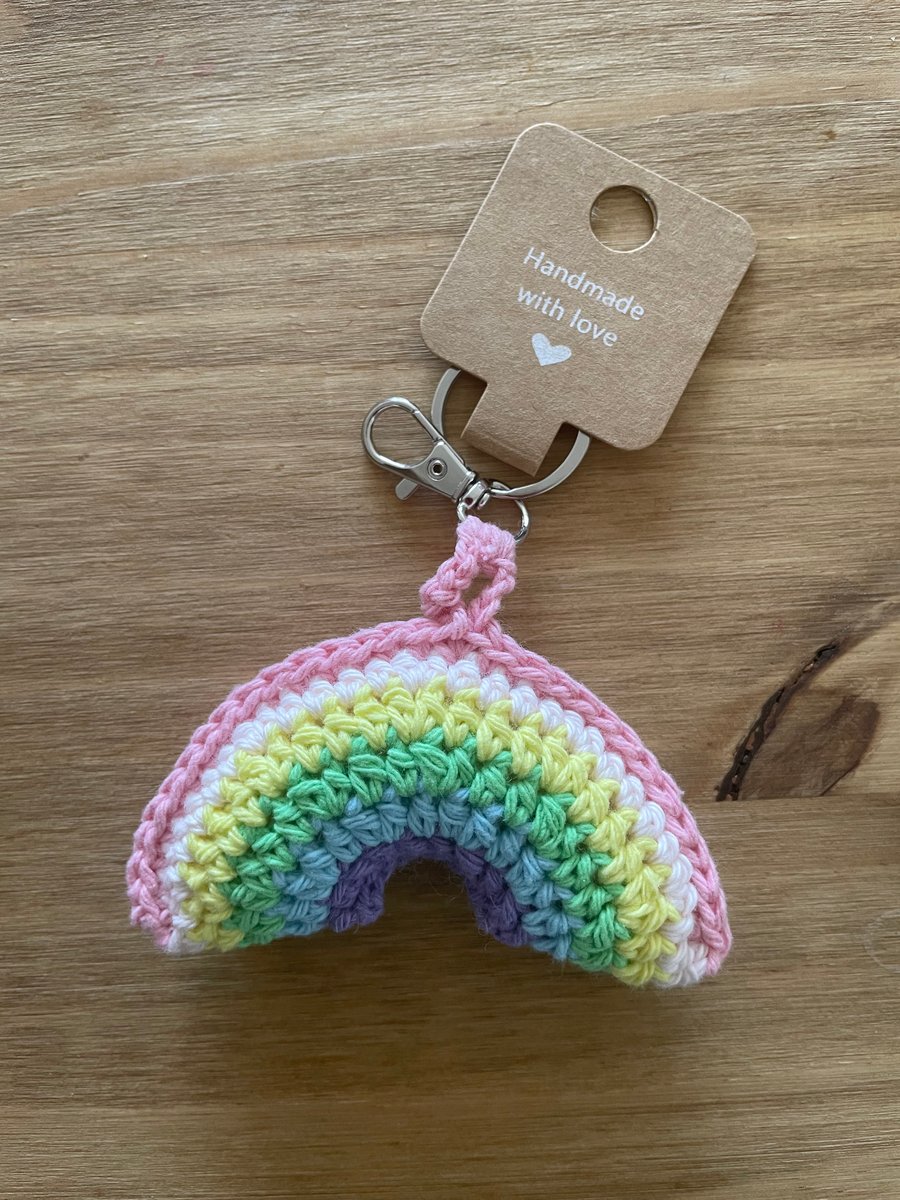 Rainbow key ring , bag charm 