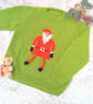 Santa with Dangly Legs Knitted  Design Jumper for Children up to 7, Custom Make