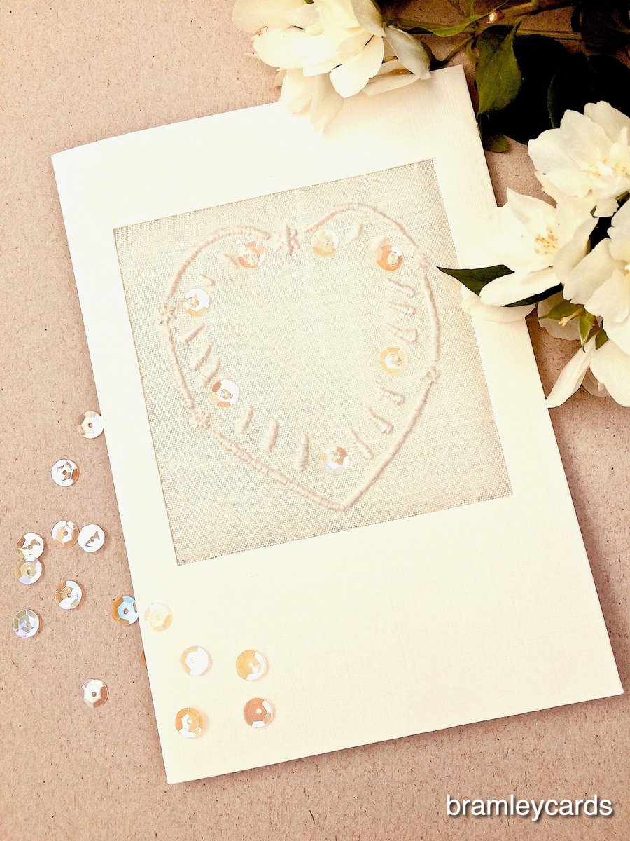 Embroidered Heart And Sequins for Engagement.Wedding.Anniversary