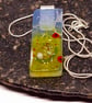 Handmade Fused Opaline Glass Pendant Necklace Poppy-field (A) - Image 2
