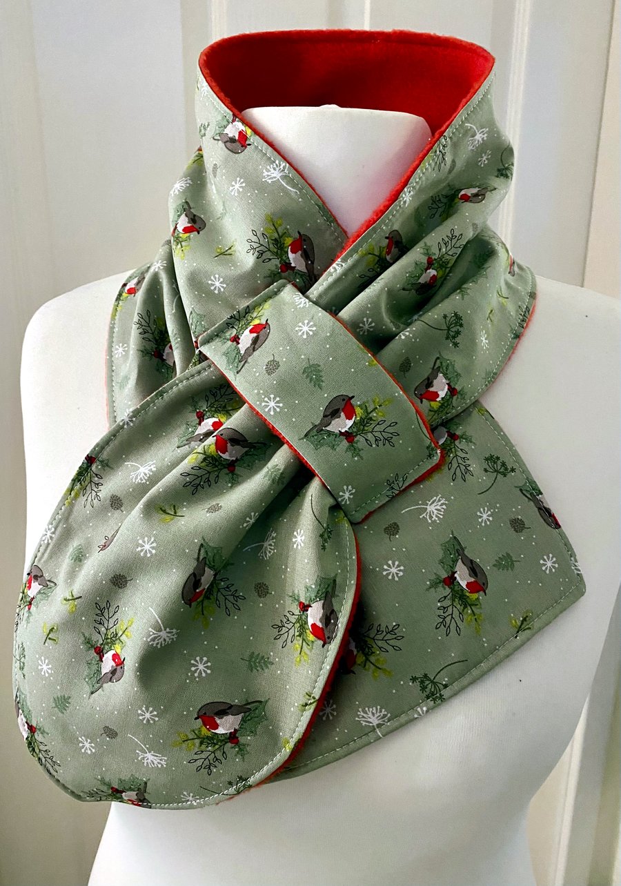 Neck warmer Scarf - neck gaiter - cowl - snood - Fleece Lined - Adult size 