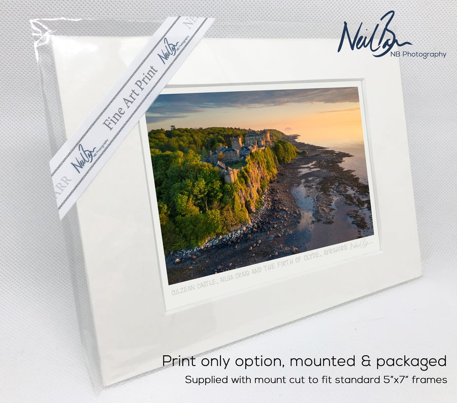 Culzean Castle & Ailsa Craig, South Ayrshire - A6 (7" x 5") Unframed Print