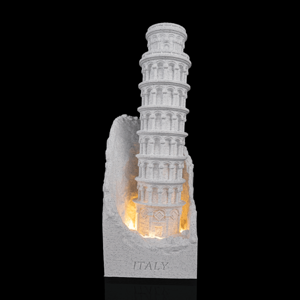 Leaning Tower of Pisa USB Lamp – 25cm 3D Printed Italy Souvenir Night Light, War