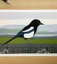 Magpie - bird art print - British birds - A5 - Image 2