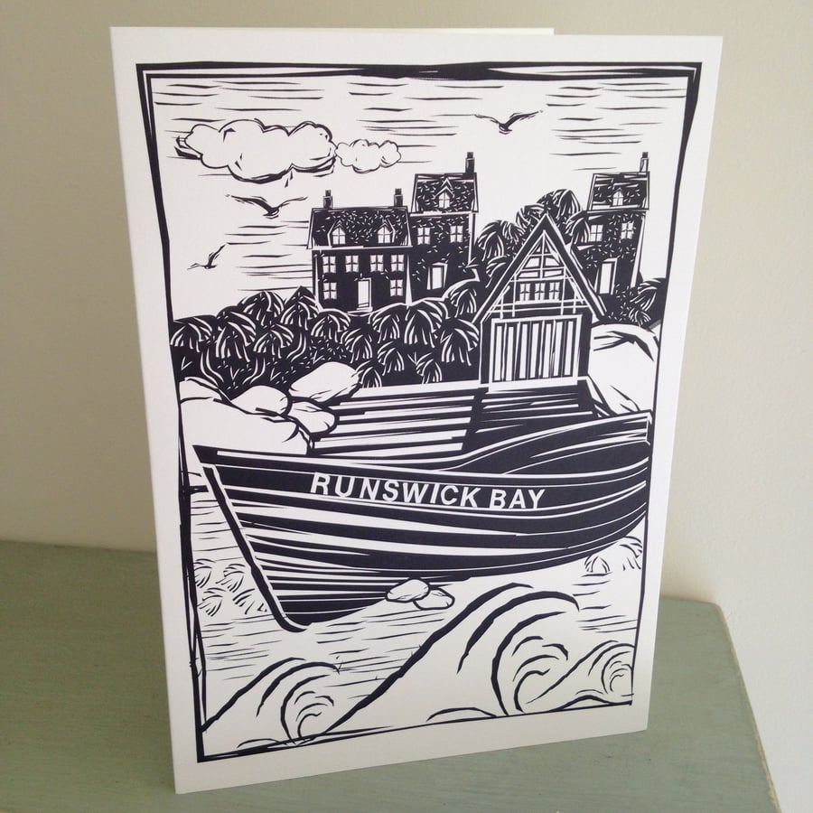 Whitby Greetings Card Runswick Bay