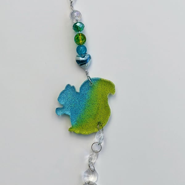 Sparkly Resin Sun Catcher Decoration - Squirrel