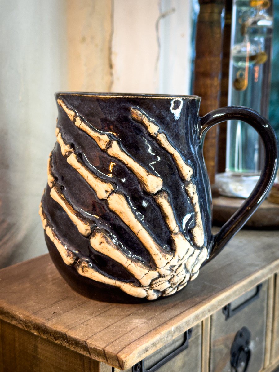 Grasping Skeleton Hand Mug