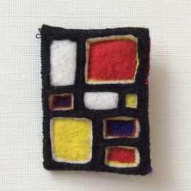 Felt brooch, Mondrian style