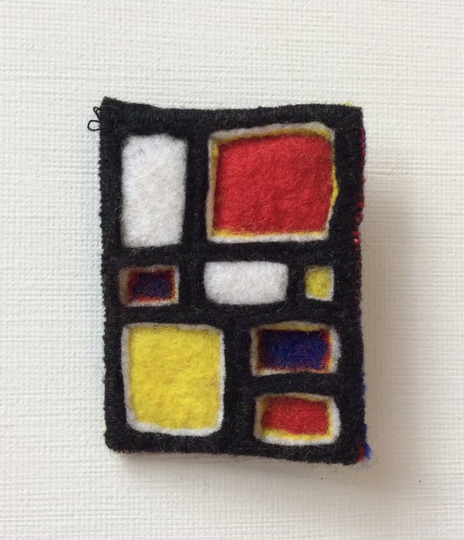 Felt brooch, Mondrian style