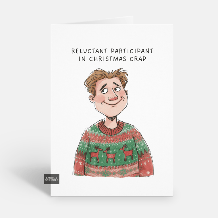 Unique Funny Christmas Card For Him Or Her - Grumpy Xmas Greeting 