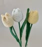 Pastel tulip bouquet, 3 crochet tulip mini bouquet, everlasting flowers - Image 2