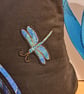 Handbag,Turquoise dragonflies on black - Image 10