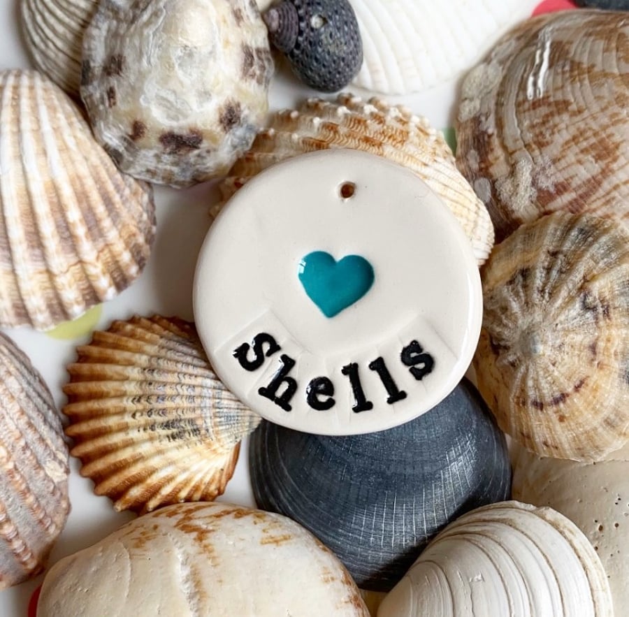 Ceramic Shells Tag and a Heart Tag