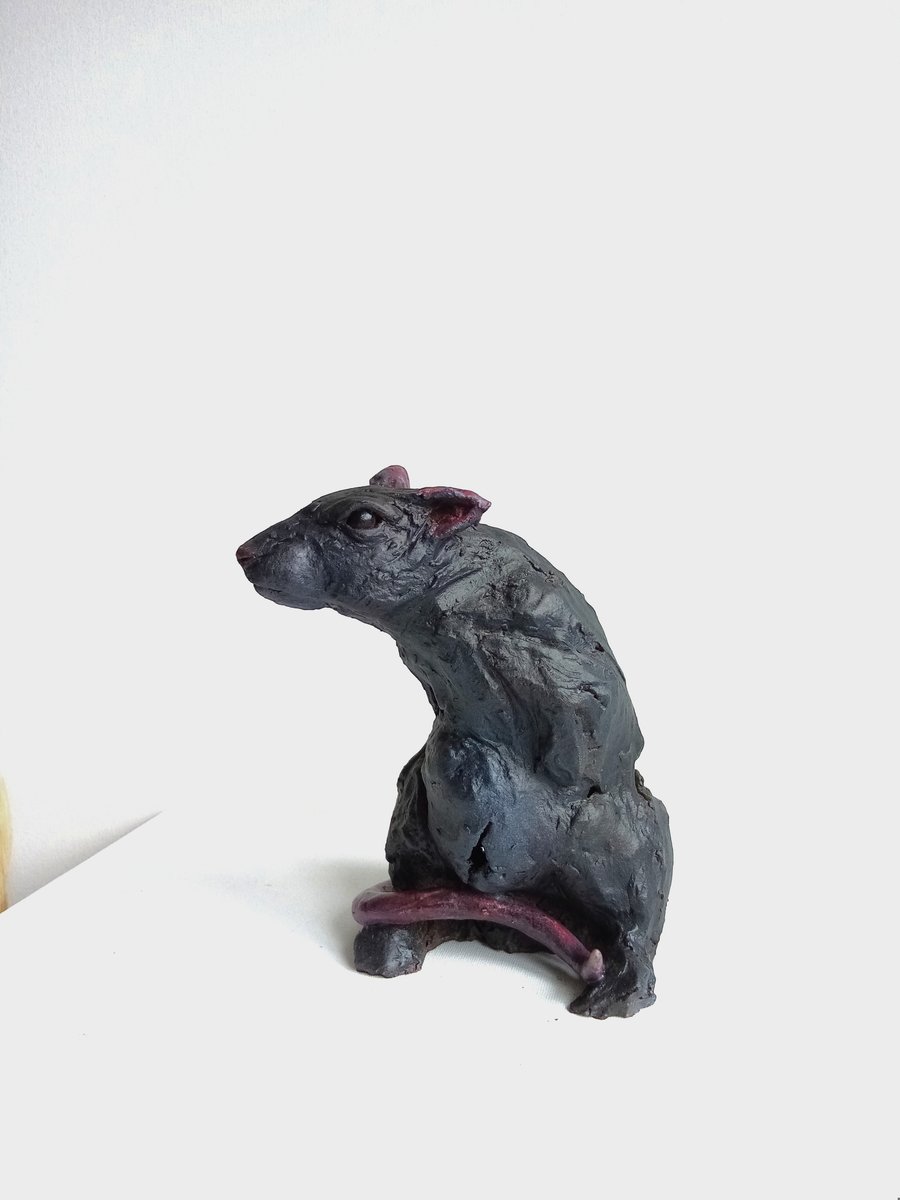 Black Rat Sculpture. 