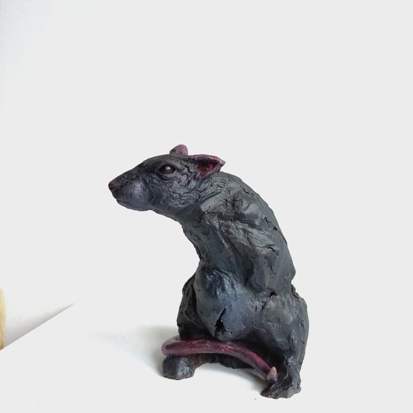 Black Rat Sculpture. 