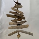Driftwood Christmas Tree with Shamrock Charm.