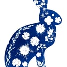 Hare Cyanotype Card