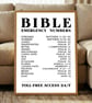 Bible Emergency Numbers Print, Christian Scripture Poster (Digital Download)