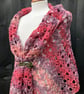 Frothy Waves Red Berries Chevron Lace Rectangular Handmade Shawl Wrap Scarf - Image 3