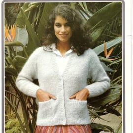 Vintage Knitting Pattern 1677: from Richard Poppleton, Mohair Type Cardigan