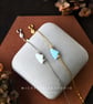 Cloud Opal  Bracelet With 925 Sterling Silver Chain
