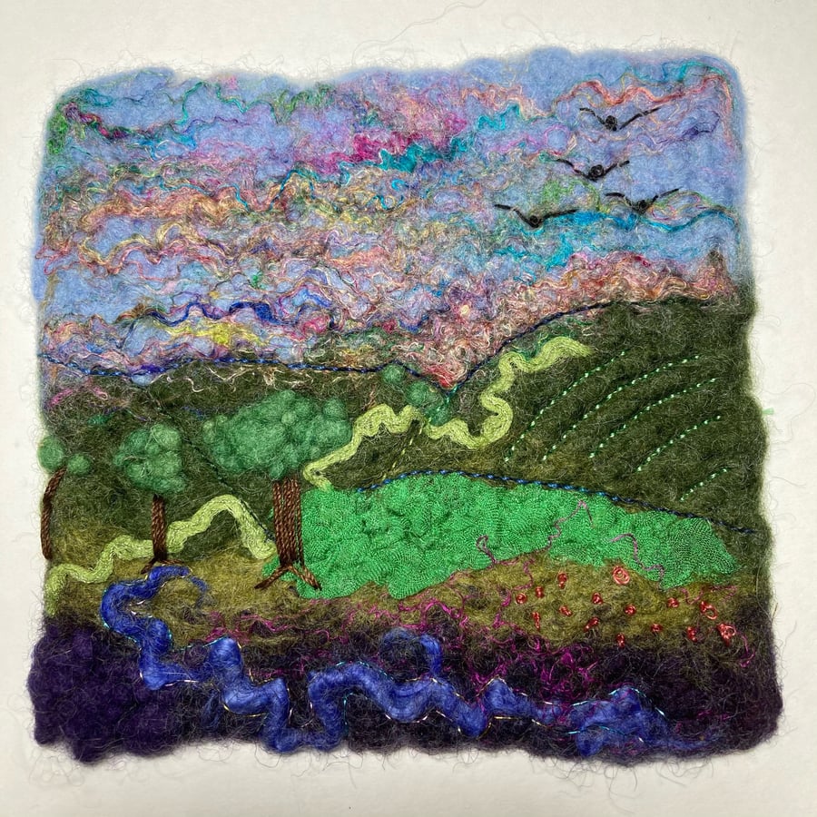 Seconds Sunday - Felted landscape picture