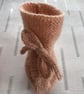 Hand knitted peach coloured bootees - Image 3