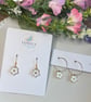 White Flower Earrings, Floral Charms, Handmade Jewellery 