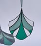 Emerald Art Deco stained Glass Suncatcher with vintage inspired glass - Image 4