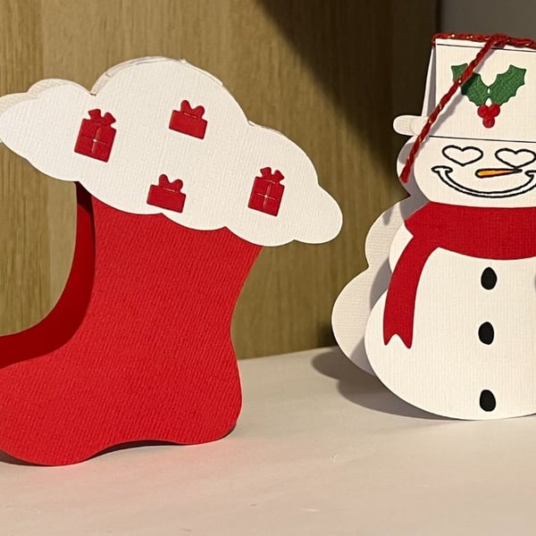 Novelty Christmas cards or present tags pack of 4