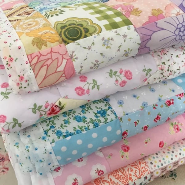 Single Patchwork quilt, Blanket, throw 