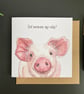 Pig Card. Birthday, Personalised or blank Piglet Card for Pig lover. - Image 8