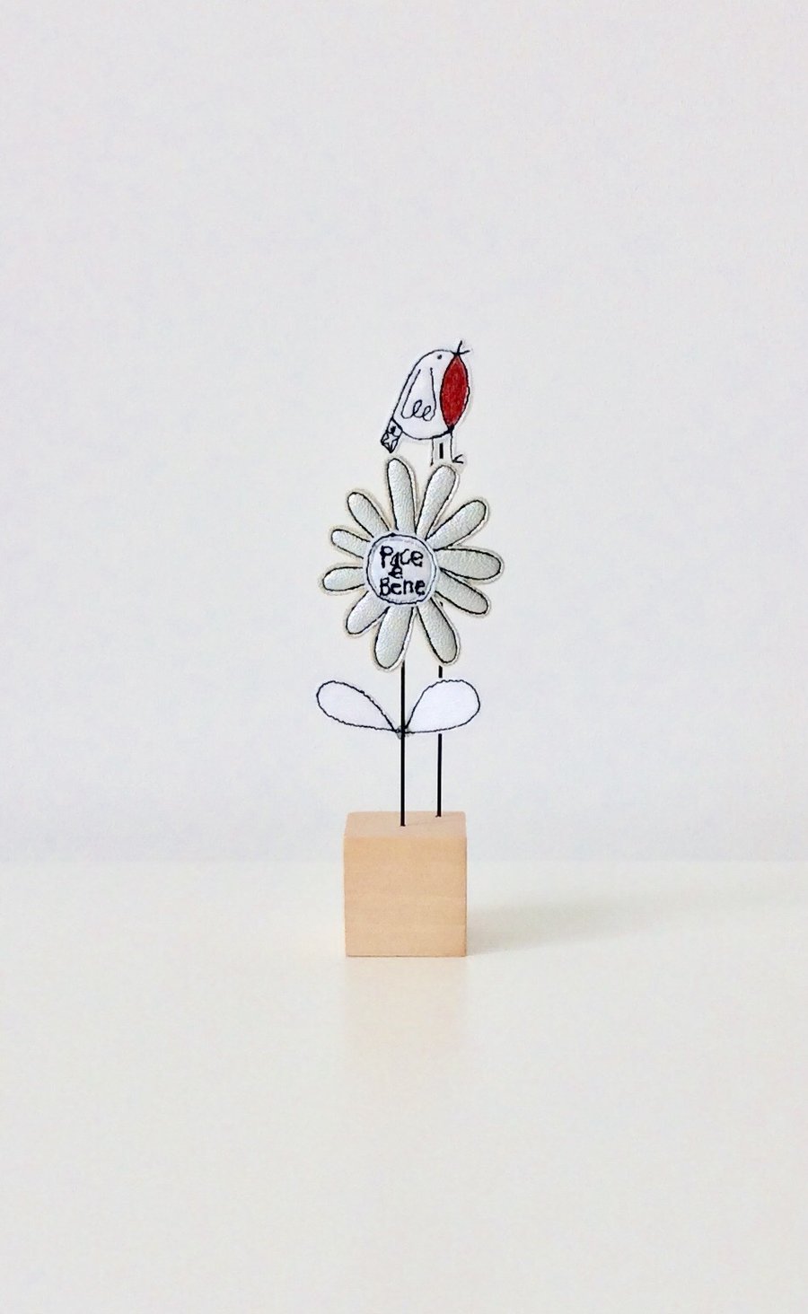 Special Order for L.S. - ‘Pace e Bene’ Flower with Robin - On the Block 