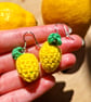 Lemon earrings, Fruit themed jewellery, Yellow earrings, Friend birthday gift - Image 3